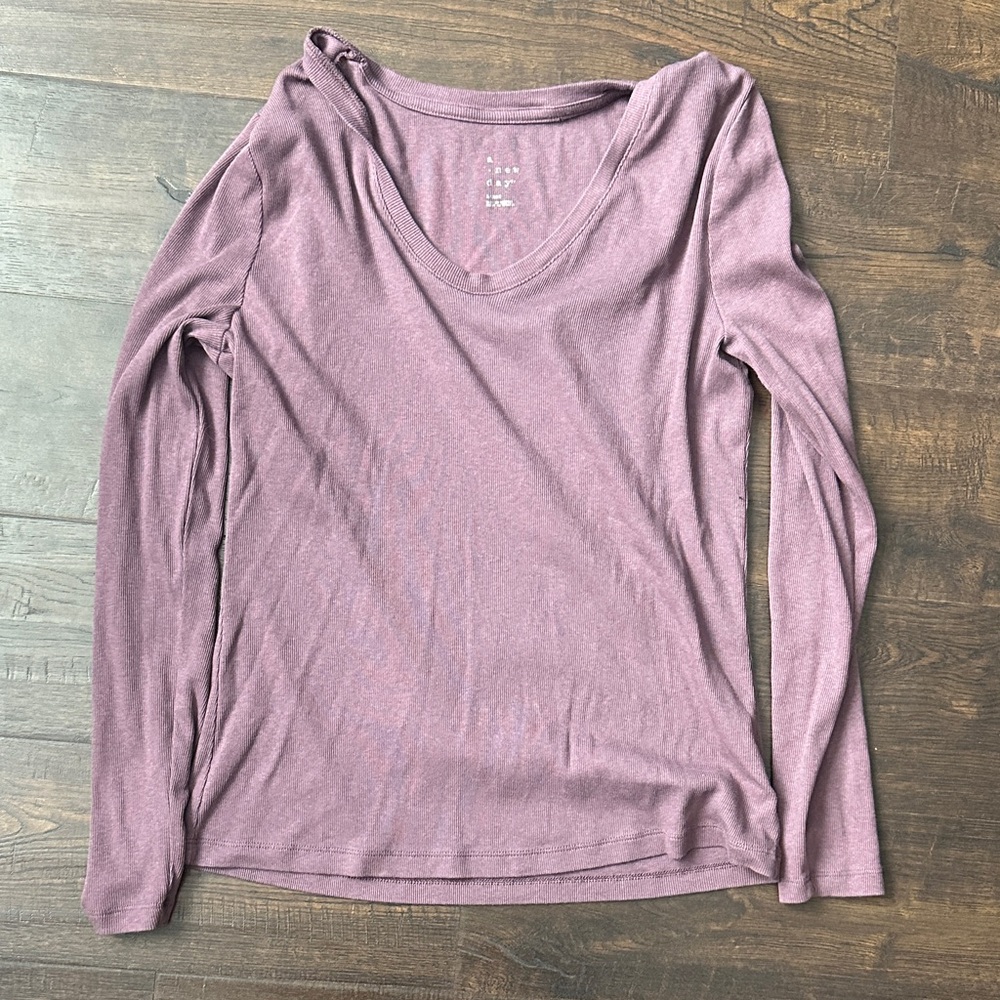 a new day Women's Dusty Purple Long Sleeve Top #b19